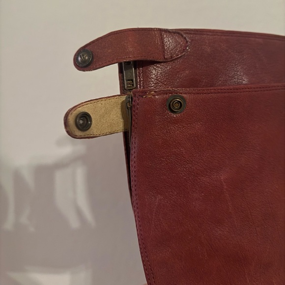 Frye Melissa vintage button back knee high boots - Burgundy - Picture 4 of 7